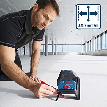 Bosch Professional Kreuzlinienlaser GCL 2-15 (roter Laser, Innenbereich, mit Lotpunkten, Arbeitsbereich: 15 m, 3x AA Batterien, Drehhalterung RM 1, Laserzieltafel, Schutztasche) - 5