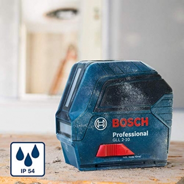 Bosch Professional Kreuzlinienlaser GLL 2-10 (roter Laser, Max. Reichweite: 10 m, 3x AA Batterien, Schutztasche, im Karton) - 2