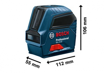 Bosch Professional Kreuzlinienlaser GLL 2-10 (roter Laser, Max. Reichweite: 10 m, 3x AA Batterien, Schutztasche, im Karton) - 6