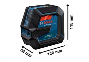 Bosch Professional Linienlaser GLL 2-15 G (grüner Laser, Halterung LB 10, sichtbarer Arbeitsbereich: bis 15 m, 4x AA-Batterie, in Kartonschachtel) - 5