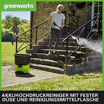 Greenworks GDC40 Akku Hochdruckreiniger - 70 Bar, 300L/Stunde, 650W mit Reinigungsmittelflasche, 6m Schlauch und Reinigungszubehör, OHNE 40V Akku, 3 Jahre Garantie - 5