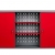 Kreher Werkstattschrank aus Metall mit 2 abschließbaren Türen, zwei höhenverstellbaren Einlegeböden und einer Lochwand. Lackiert in Rot. Maße BxTxH ca.: 120 x 19 x 60 cm. - 2