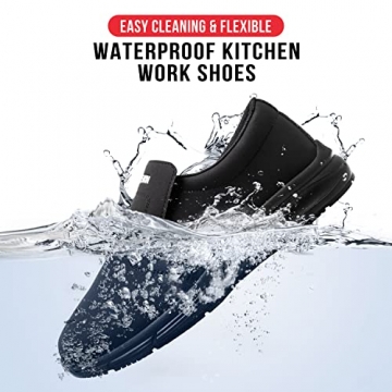LARNMERN Kochschuhe rutschfeste Schuhe Herren Küche Arbeitsschuhe Wasserfeste Koch Schuhe Männer Berufsschuhe Non-Slip Chef OHNE-Stahlkappe,43EU - 4