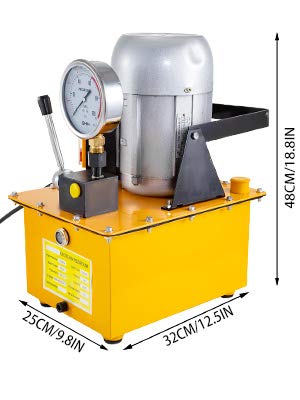 Mophorn Elektrohydraulikpumpe 750 W, Elektrische Hydraulikpumpe 0,52 L/min - 2,5 L/min, Elektrische Angetriebene Hydraulikpumpe mit Manual-Ventil, Einzel-wirkende Elektrohydraulikpumpe mit Ölschlauch - 2