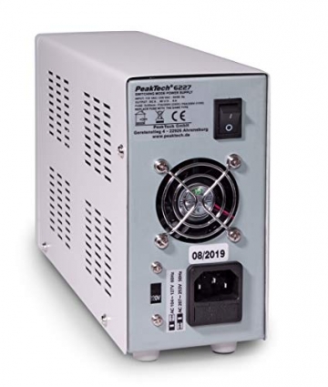 PeakTech P 6227 – DC Labor Netzteil 0-60 V / 0-6 A mit farbiger LCD Anzeige, Labor Netzgerät inkl. 2x USB Port, Einstellbare Ausgangsspannung, Betriebsspannung 115-240 V AC/ 50-60Hz - EN 61010-1 - 4